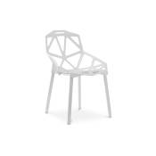 Privatefloor - Chaise de salle à manger design - Hit Blanc - Métal, pp - Blanc