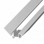 Profilé en aluminium Tara (TA) 2 m Profilé en aluminium pour cloisons sèches pour bandes LED, rail de couverture, blanc milchig-blanc (Opal) et embout