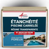 Resine transparente etancheite piscine carrelee - 10 m², support poreux Transparent Arcane Industries Transparent