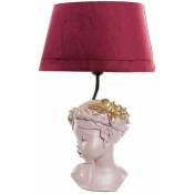 Retro - Lampe rose fillette en résine 47.5 cm