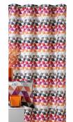 Rideau d'ameublement motifs triangles - Mandarine - 140 x 260 cm