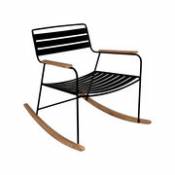Rocking chair Surprising / Métal & teck - Fermob noir