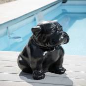 Sculpture contemporaine bulldog 40cm noir - Noir