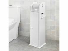 Support papier toilette armoir porte-papier toilettes porte brosse wc en bois - blanc frg135-w sobuy®