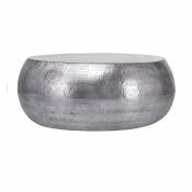 Table basse, Ø 80x30 cm, argent, en alliage d'aluminium