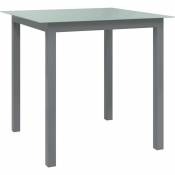 Table de jardin Gris clair 80x80x74 cm Aluminium et