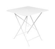 Table pliante Bistro / 71 x 71 cm - Trou pour parasol - Fermob blanc en métal