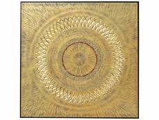 "tableau art geometric circle doré 120x120cm"