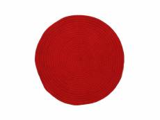 Tam tam - tapis en coton réversible effet cordage rouge diam.120
