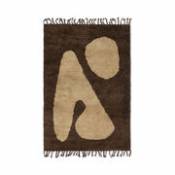 Tapis Abstract Large / 180 x 120 cm - Noué main - Ferm Living marron en tissu