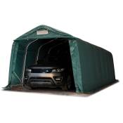 Tente-garage carport 3,3 x 8,4 m d'élevage abri agricole tente de stockage bâche pvc 800 n armature solide vert foncé, sol dur, béton - vert