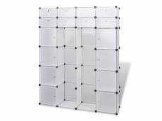 Vidaxl cabinet modulable avec 18 compartiments blanc 37x146x180,5 cm 240502