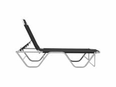 Vidaxl chaise longue aluminium et textilène noir