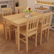 Vidaxl - Table de salle à manger en bois avec 4 chaises