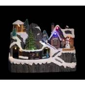 Village de noël lumineux, animé et musical avec Train - Feeric Christmas - Multicolore