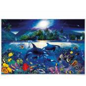 W+g I Wizard+genius - Poster xxl Orque Baleine orpheline Coral affiche murale 175x115 cm - bleu