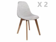 2 chaises scandinaves design grosse maille flora - gris clair