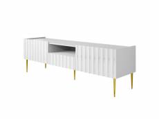 Ambre - meuble tv - 160 cm - style contemporain - bestmobilier - blanc et doré