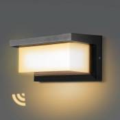 Applique murale led Lampe murale 18W led Deco Sensor IP65 Lampe de couloir blanc chaud - Noir - Einfeben