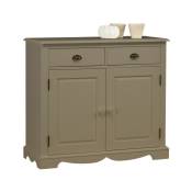 Buffet 2 Portes 2 Tiroirs Gris Taupe 2 Niches Style
