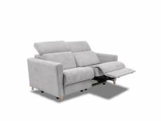 Canapé 2 places relax électrique wagram avec système zéro wall microfibre gris clair 20100996930