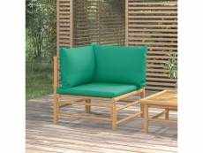 Canapé d'angle de jardin canapé relax - banc de jardin avec coussins vert bambou meuble pro frco85337