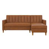 Canapé lit 4 places avec chaise longue en simili cuir