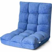 Canapé Paresseux Tatami Pliable Chaise de Plancher Coussin de Chaise de Lit Siège de Sol pour Maison, Bureau 105 x 57 x 15 cm (Bleu) - Costway