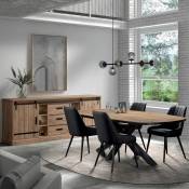 Cedra - Ensemble Industriel Buffet + Table Ovale 230cm