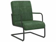 Chaise cantilever vert foncé velours