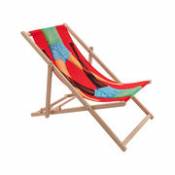 Chaise longue pliable inclinable Toiletpaper bois & toile multicolore/ Scissors - Seletti multicolore en bois