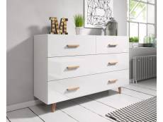 Commode minimaliste coleus style scandinave 125cm blanche idéale pour les intérieurs modernes