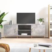 Design In - Meuble TV,Banc tv gris béton 150x30x50