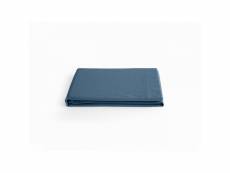 Drap plat en percale de coton - manoir - 270 x 300 cm - bleu marine