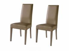Duo de chaises en similicuir taupe - venise - l 54