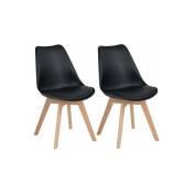 Eggree - Lot de 2 chaises de salle à manger design contemporain scandinave-Noir