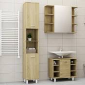 Ensemble de salle de bain élégant avec mobilier sublavabo haut et garde-robe de miroir différentes couleurs Couleur : marron