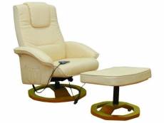 Fauteuil de massage confort relaxant massage chauffage massant détente beige helloshop26 1702001