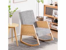 Fauteuil rocking-chair 57 x 80 x 90 cm gris et bois