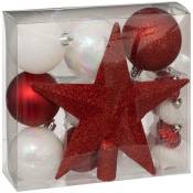 Fééric Lights And Christmas - Kit de sapin Colorama de Noël 18 pièces rouge/blanc Feeric lights & christmas