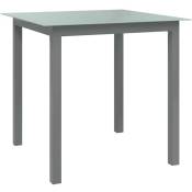 FIMEI Table de jardin Gris clair 80x80x74 cm Aluminium