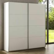 Fores - Armoire à portes coulissantes Arya blanche 150 cm (largeur) x 200 cm (hauteur) x 60 cm (profondeur) - Artik blanc