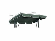 Giantex toit de rechange pour balancelle 196x109cm vert toit de auvent imperméable en polyester pour jardin