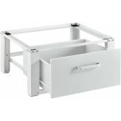 Kit de superposition intercalaire lave-linge sèche-linge support de lave-linge acier aluminium 63 x 54 x 31 cm blanc - Blanc