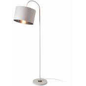 Lampadaire moderne lampe sur pied design métal textile 173 cm blanc - Blanc
