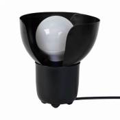 Lampe à poser en métal lotus pour utilisation en intérieur - Style Pop - D16 cm - 1 lumière 8W, douille E27 - ampoule(s) non fournie(s) - Noir - Noir