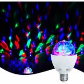 Lampe de fête LED,Automatic Rotating 3W Multi-Colour led Light Bulb, Disco Light Effect, Suitable for All Lamps with E27 Socket, White