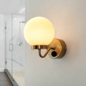 Lampe de salle de bain IP44 avec interrupteur en laiton blanc - laiton, blanc