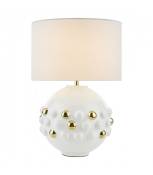 Lampe de table Sphere Céramique blanc,Céramique doré 1 ampoule 50cm