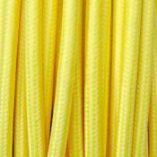 Ledbox - Câble textile rond 2x0.75mm, 1m, jaune